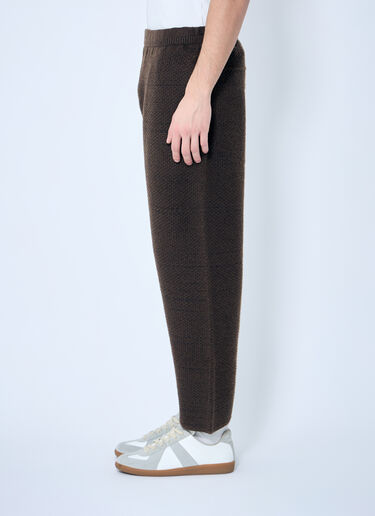 Homme Plissé Issey Miyake Rustic Knit Track Pants Brown hmp0159006