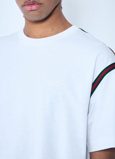 Gucci Embroidered Cotton Jersey T-Shirt White guc0159056