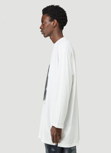 Yohji Yamamoto Printed Long-Sleeved Top White yoy0144008