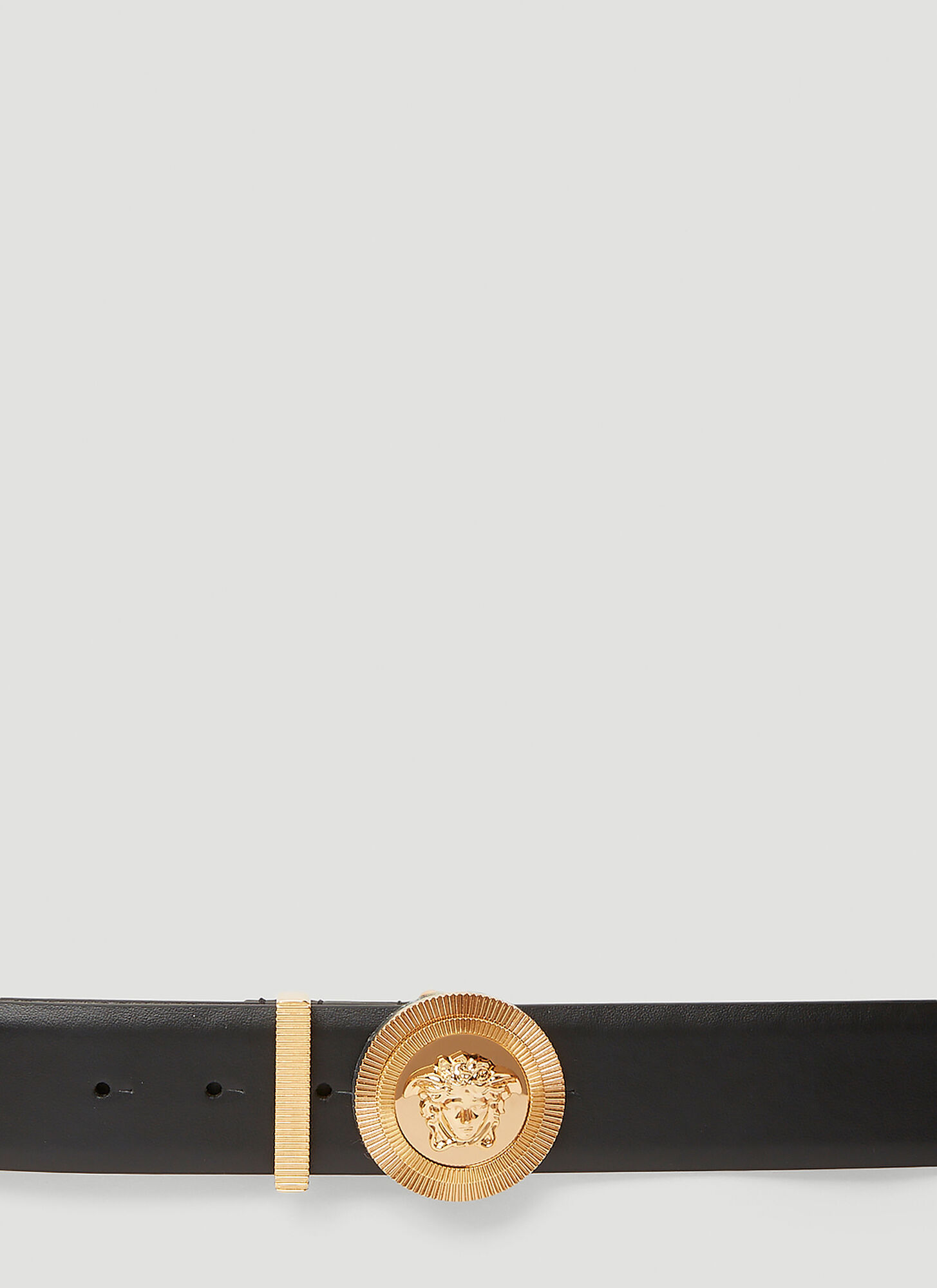 Versace Medusa Biggie Leather Belt In Black