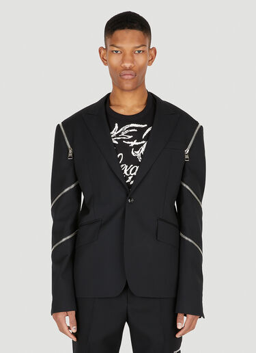 Alexander McQueen Zip Sleeve Blazer Black amq0148003