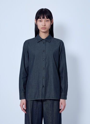 LN-CC® - Max Mara: Button-Down Denim Shirt - Navy Max Mara Button-Down Denim Shirt Navy max0266012