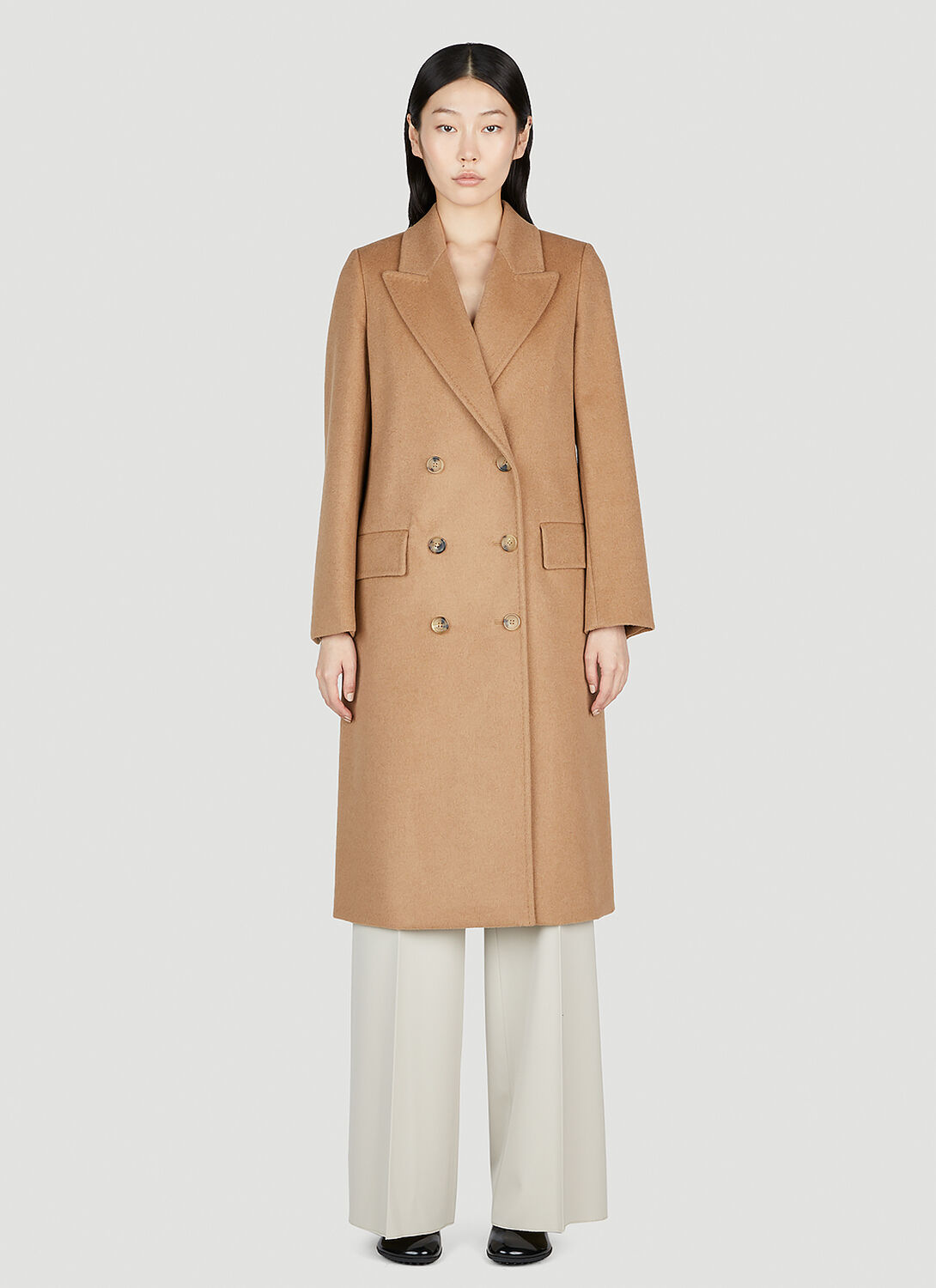 Shop Max Mara Double Breasted Coat In Beige