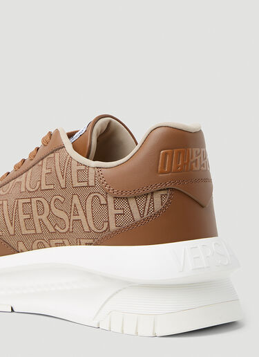 Versace Logo Lace Up Sneakers Beige ver0153023