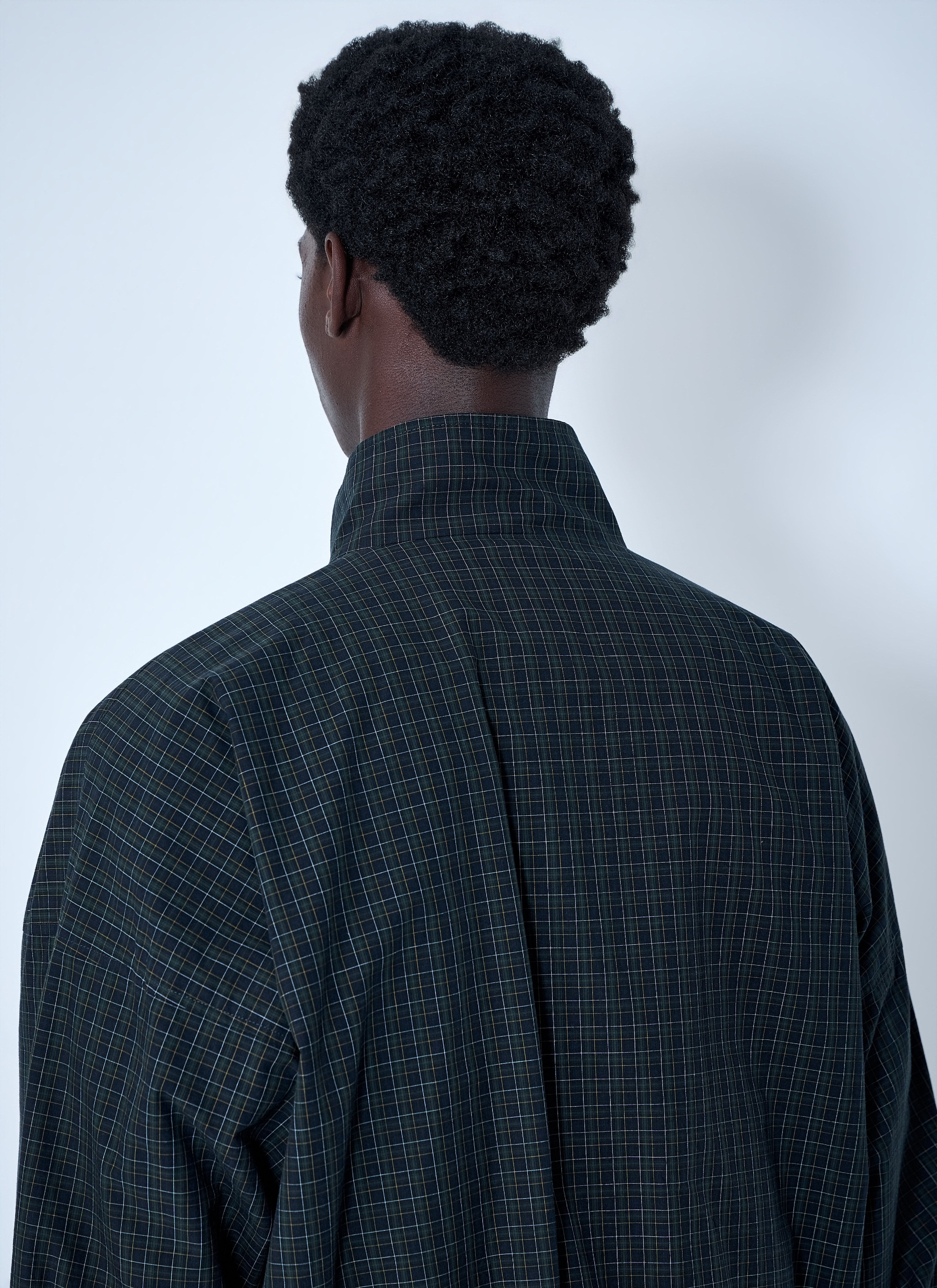 Balenciaga Men's' Checked Zip Jacket in Navy | LN-CC®