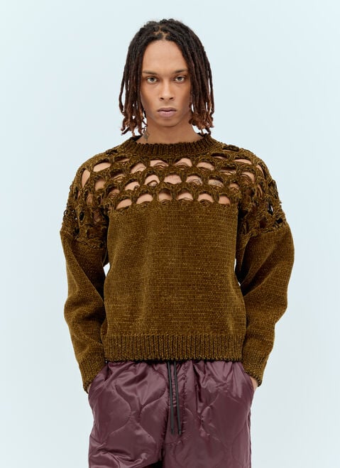 Dries Van Noten Velour Knit Sweater Black dvn0156043