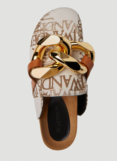 Logo Jacquard Chain Loafers JW Anderson Logo Jacquard Chain Loafers Beige jwa0151001