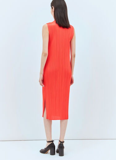 Pleats Please Issey Miyake 먼슬리 컬러: 에이프릴 미디 드레스 오렌지 plp0257001