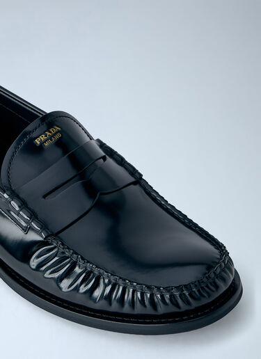 Prada Brushed Leather Loafers Black pra0166014