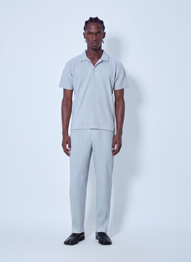 LN-CC® - Homme Plissé Issey Miyake: Pleated Cropped Pants - Grey Homme Plissé Issey Miyake Pleated Cropped Pants Grey hmp0166011