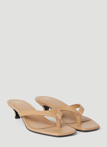 TOTEME Flip-Flop Heeled Sandals Beige tot0252021