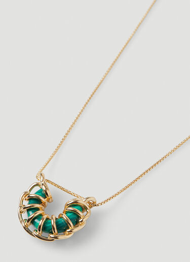 Weave Pendant Necklace Bottega Veneta Weave Pendant Necklace Gold bov0247105