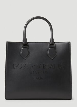 Dolce & Gabbana Debossed Logo Tote Bag Black dol0153014