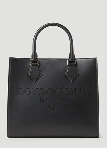 Dolce & Gabbana Debossed Logo Tote Bag Black dol0153014