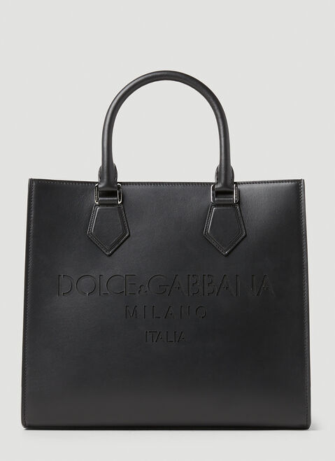Acne Studios Debossed Logo Tote Bag Blue acn0353010