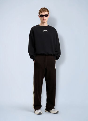 Palm Angels Back Curved Logo Loose Sweatshirt Black pma0164115