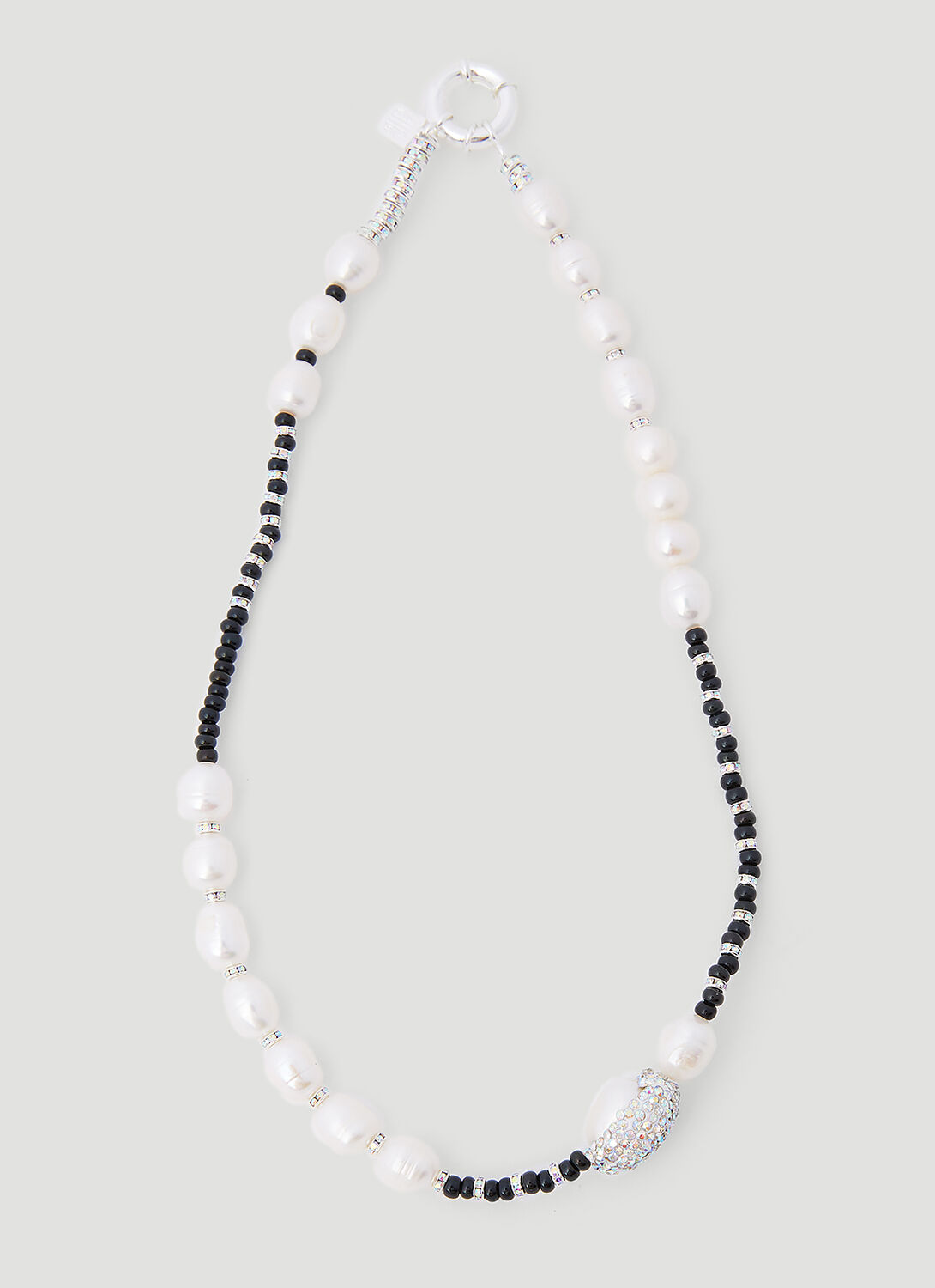 Pearl Octopuss.y Crystal Embellished Pearl Necklace In Black