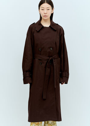 TOTEME Double-Breasted Trench Coat Black tot0257001