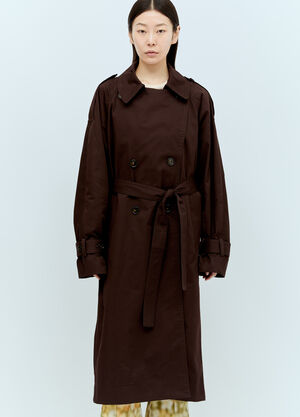 Acne Studios Double-Breasted Trench Coat Brown acn0255007