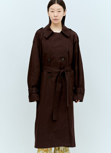 Acne Studios Double-Breasted Trench Coat Brown acn0255007