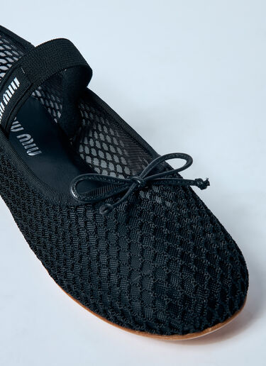 Miu Miu Mesh Ballerina Flats Black miu0259023