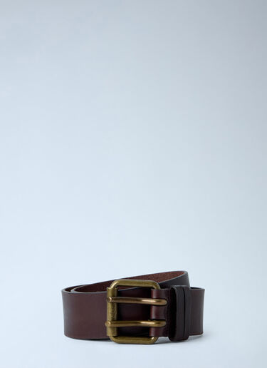 LN-CC® - Saint Laurent: Motorcycle Leather Belt - Brown Saint Laurent Motorcycle Leather Belt Brown sla0264015