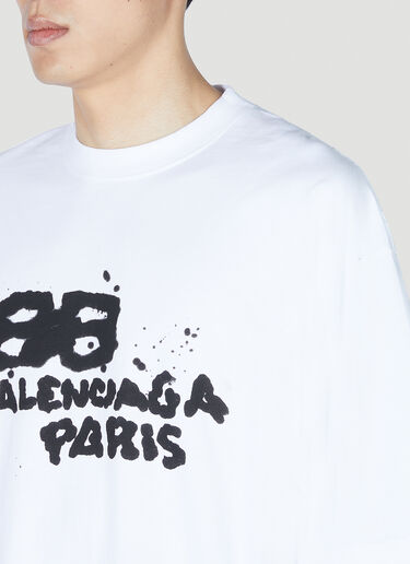 Balenciaga 手绘徽标 T 恤 白色 bal0151006