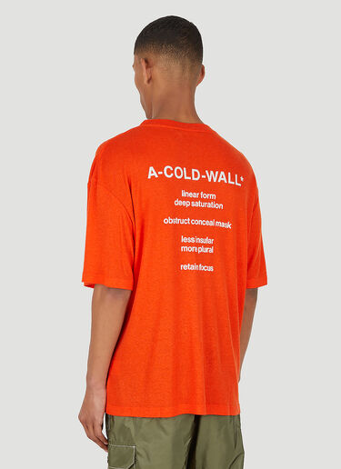 A-COLD-WALL* Artisan Slogan Print T-Shirt Orange acw0148004