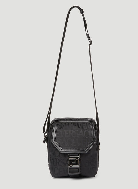 Thom Browne Logo Jacquard Crossbody Bag Black thb0153022