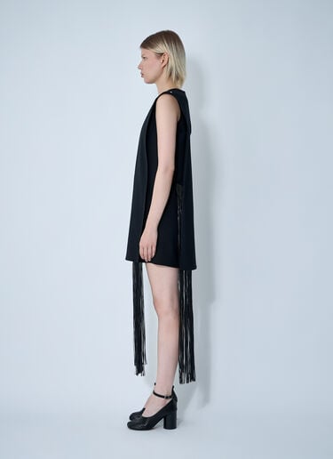 Sportmax Finnici Fringe Midi Dress Black spx0261004