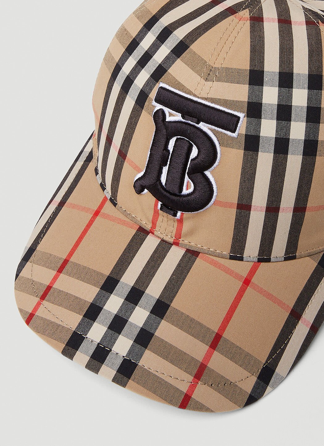 Burberry TB Vintage Check Baseball Cap in Beige LN CC