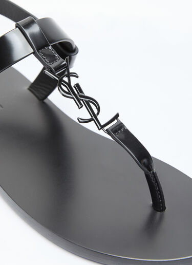 Saint Laurent Cassandre Sandals Black sla0156022