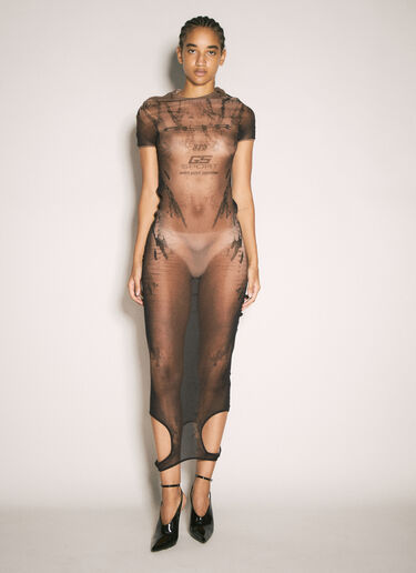 Jean Paul Gaultier x Shayne Oliver GS 스포츠 맥시 원피스 브라운 jps0257001