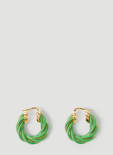 Bottega Veneta Twist Hoop Earrings Green bov0251124