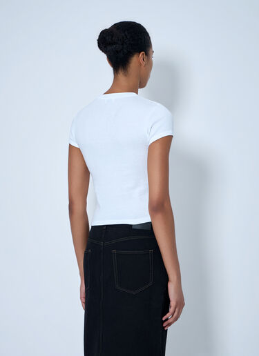LN-CC® - Saint Laurent: Cotton Jersey T-Shirt - White Saint Laurent Cotton Jersey T-Shirt White sla0264041