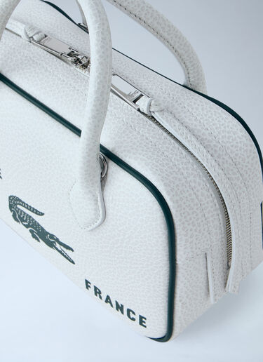 Lacoste Runway Small Printed Leather Gym Bag White lac0364002