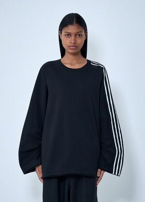 Y-3 Striped Shoulder Cotton T-Shirt Black yyy0364028