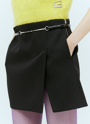 Gucci Wool Mini Skirt Black guc0254016