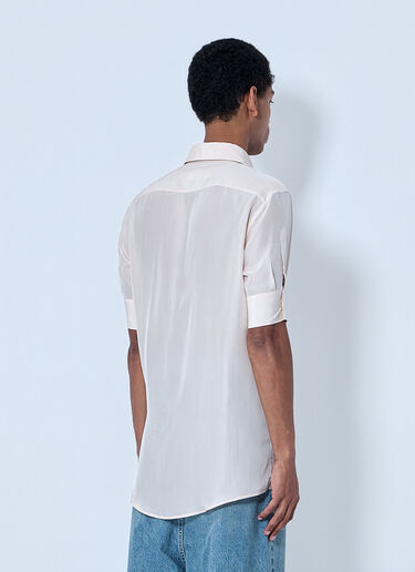 Maison Margiela Short Sleeve Button-Down Shirt Beige mla0164102