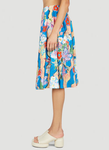 Marni Floral Paint Skirt Blue mni0251013
