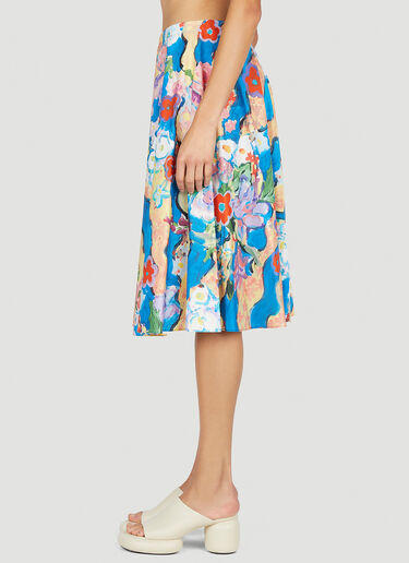 Floral Paint Skirt Marni Floral Paint Skirt Blue mni0251013