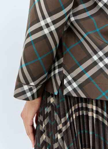 Burberry Check Silk Pyjama Shirt Green bur0257004