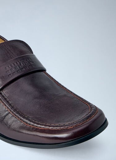 MM6 Maison Margiela Brushed Leather Loafers Brown mmm0164007