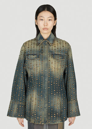 Blumarine Studded Denim Jacket Blue blm0252034