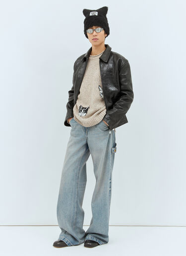Acne Studios Cat Jacquard Sweater Beige acn0158007