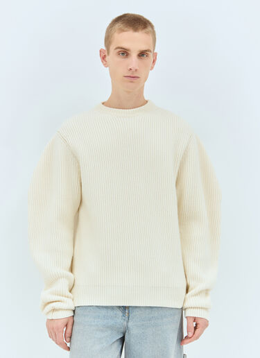 Jil Sander Crewneck Wool Sweater Cream jil0158003