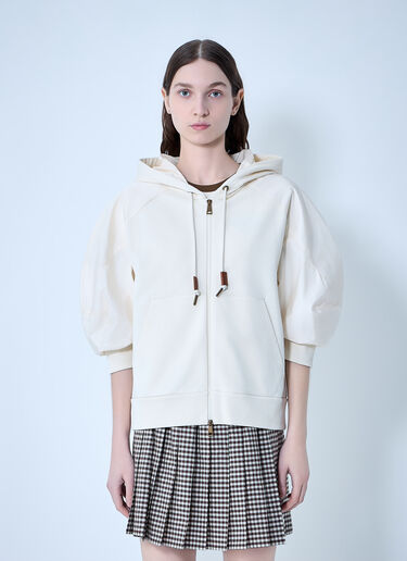 Hooded Zip-Up Sweatshirt Moncler Hooded Zip-Up Sweatshirt White mon0264029