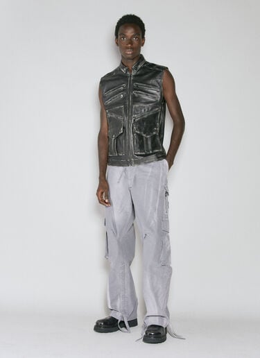 Dolce & Gabbana Leather Biker Vest Black dol0153003