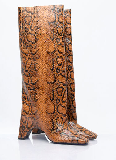 Snake Print Bridge Boots Coperni Snake Print Bridge Boots Brown cpn0257009