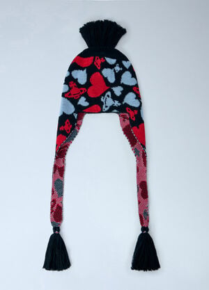 Vivienne Westwood 心形与球体翻盖针织帽 红色 vvw0366070